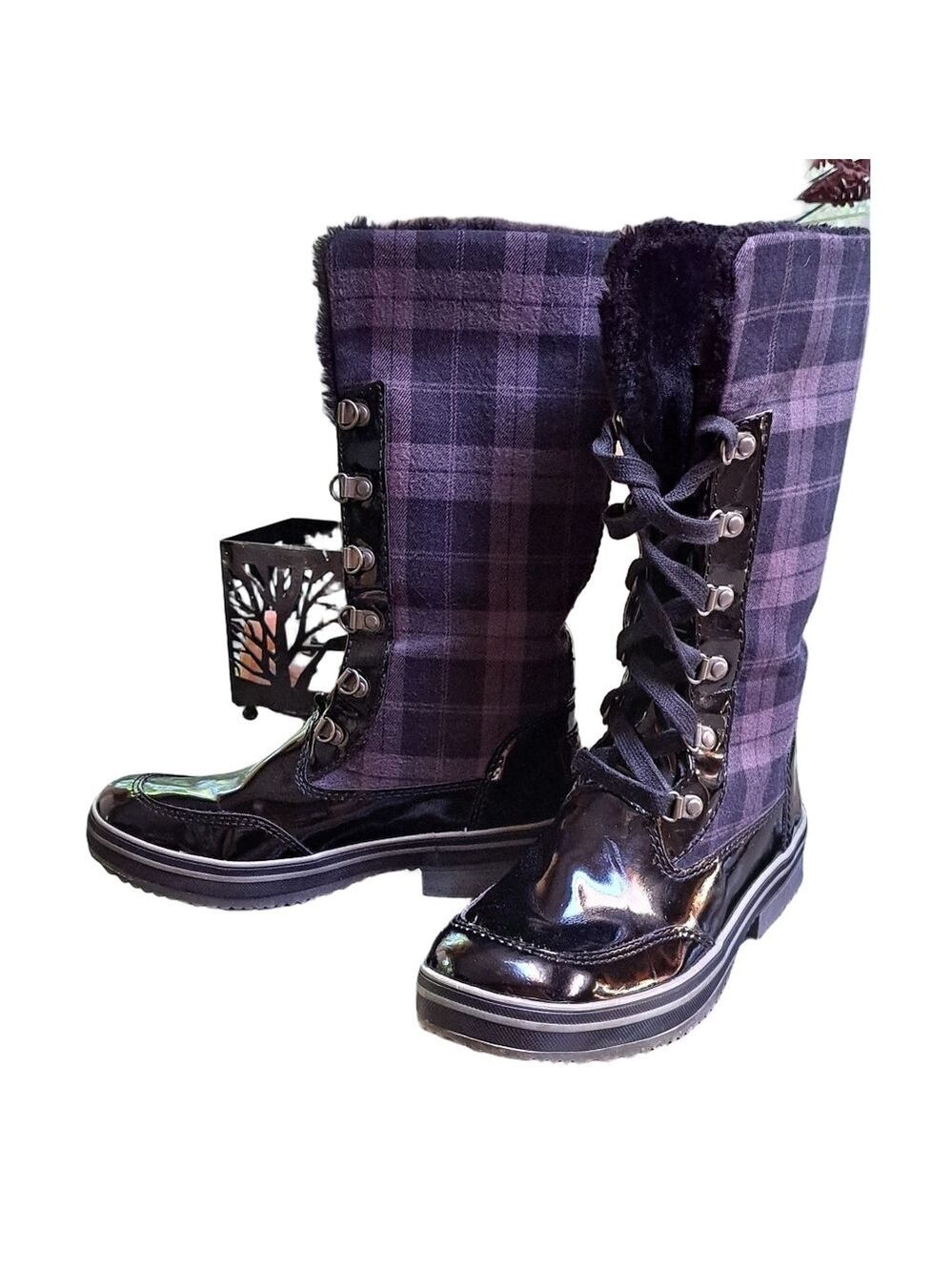 Rocket Dog Waterproof Boots. Black And Blues. Size 8 Medium